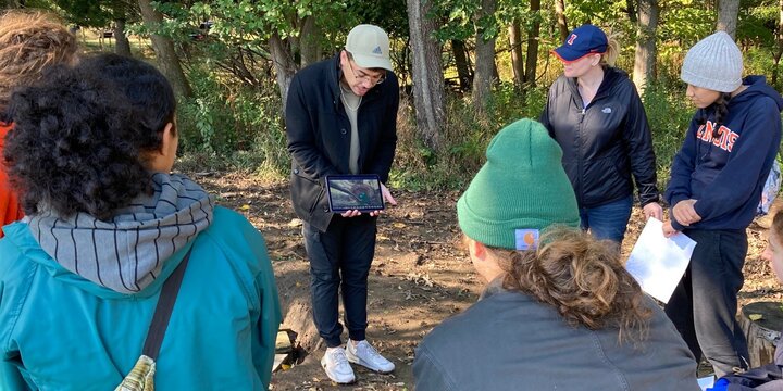 Graduate student leading lesson